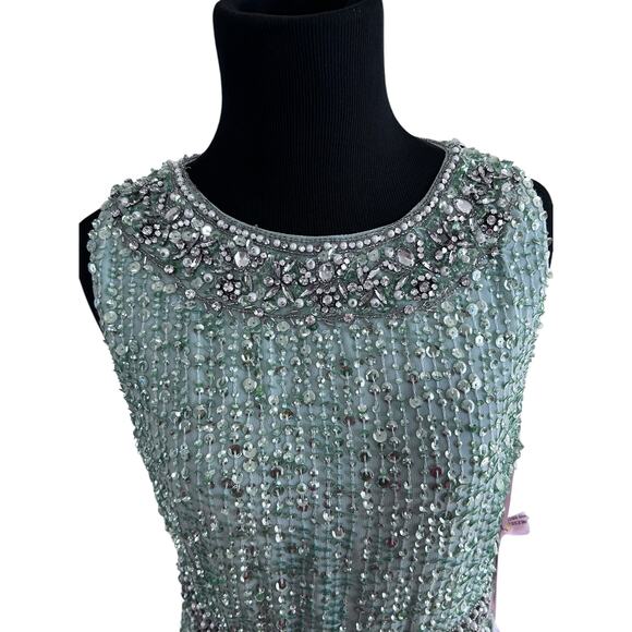 Mac Duggal 10839 Jewel Neck Sequin Gown Dress Mint Size 6 NWT - Picture 14 of 15